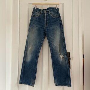 Vintage Japanese Selvedge Levi's 501 with beautiful fades red line
